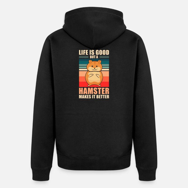 Hamster - Unisex Premium Bio Zip Hoodie - Schwarz