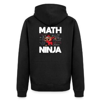 Drôle de ninja de mathématiques pour un étudiant professeur de mathématiques - Veste à capuche bio Premium Unisexe - noir - Dos - Nico (187cm)