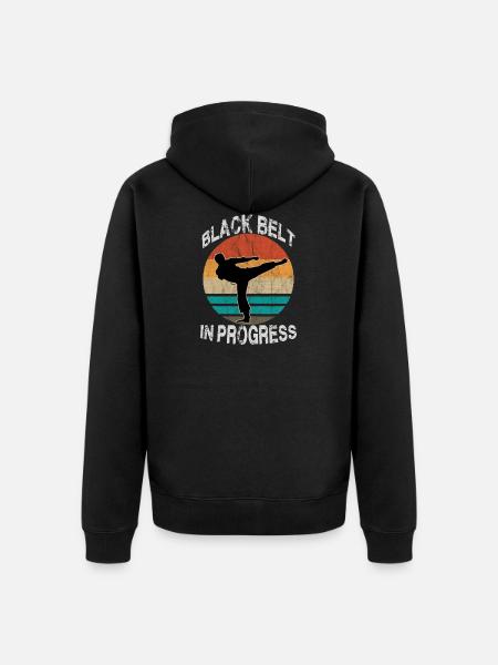Kultiges Vintage Karate Motiv Karate Training - Unisex Premium Bio Zip Hoodie - Schwarz