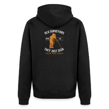 Old Surveyors Never Die Surveying Grandpa Land - Unisex Premium Organic Zip Hoodie - black - Back - Nico (187cm)