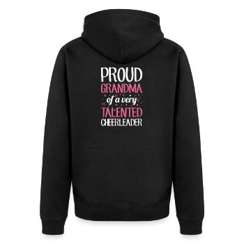 Cheerleading saying for your cheerleading grandma - Unisex Premium Organic Zip Hoodie - black - Back - Nico (187cm)