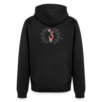 Cheer Mode On sort pour une fille de cheerleading - Veste à capuche bio Premium Unisexe - noir - Dos - Nico (187cm)