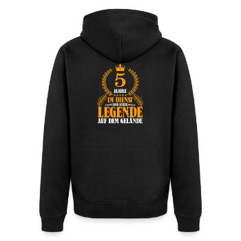 5 Jähriges Dienstjubiläum Firmenjubiläum Jubiläum - Unisex Premium Bio Zip Hoodie - Schwarz - Hinten - Nico (187cm)