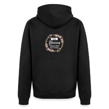I'm A Librarian My Level Of Sarcasm Depends On - Unisex Premium Organic Zip Hoodie - black - Back - Nico (187cm)