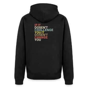 Challenge Yourself Motivational Quote Exercise Fit - Veste à capuche bio Premium Unisexe - noir - Dos - Nico (187cm)