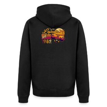 Legendär seit 1982 Vintage 39. Geburtstag Retro - Unisex Premium Bio Zip Hoodie - Schwarz - Hinten - Nico (187cm)