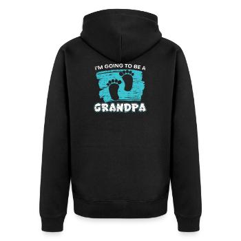 Je deviens grand-père grand-père chanceux - Veste à capuche bio Premium Unisexe - noir - Dos - Nico (187cm)