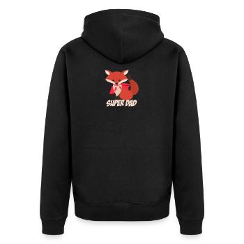 Super papa renard père - Veste à capuche bio Premium Unisexe - noir - Dos - Nico (187cm)