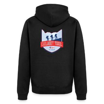 Chilkoot Trail - USA nach Kanada - Unisex Premium Bio Zip Hoodie - Schwarz - Hinten - Nico (187cm)