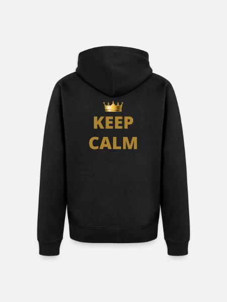 KEEP CALM keep calm - Unisex Premium Organic Zip Hoodie - black