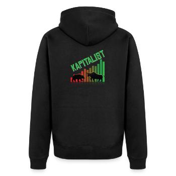 Stock Exchange Shares Capitalist - Unisex Premium Organic Zip Hoodie - black - Back - Nico (187cm)