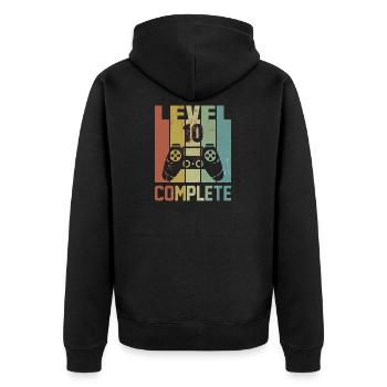 Level 10 Complete Birthday Shirt Youth Gift - Unisex Premium Organic Zip Hoodie - black - Back - Nico (187cm)