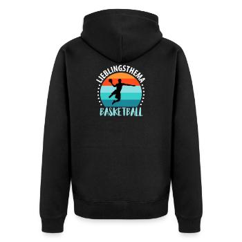 Basketballspieler Basketball Basketballer Spruch - Unisex Premium Bio Zip Hoodie - Schwarz - Hinten - Nico (187cm)