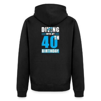 Parachutiste cadeau 40 ans - Veste à capuche bio Premium Unisexe - noir - Dos - Nico (187cm)