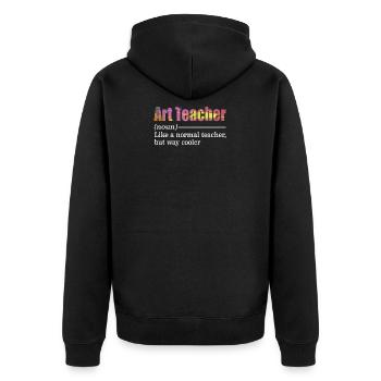 Art Teacher Painter School Artist Brush - Unisex Premium Organic Zip Hoodie - black - Back - Nico (187cm)