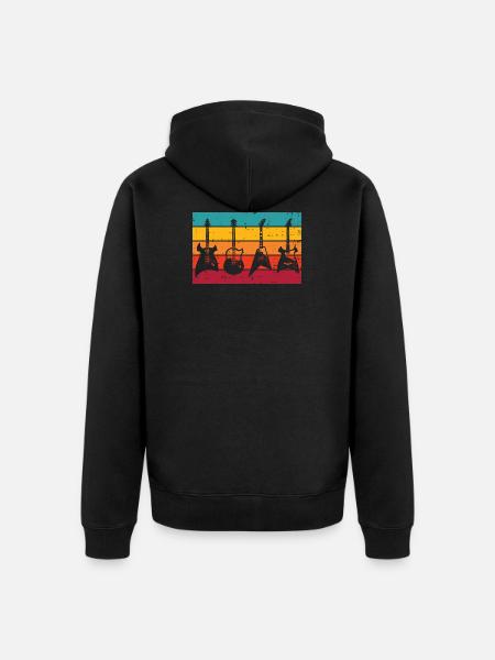 Guitar Retro - Unisex Premium Organic Zip Hoodie - black