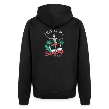 Surf surf surf surf surf planche de surf plage cadeau - Veste à capuche bio Premium Unisexe - noir - Dos - Nico (187cm)