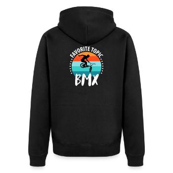 BMX - Veste à capuche bio Premium Unisexe - noir - Dos - Nico (187cm)