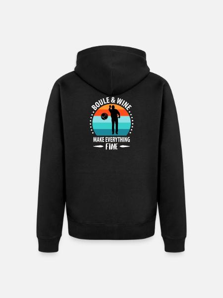 Boule Petanque Boccia Boules - Unisex Premium Organic Zip Hoodie - black