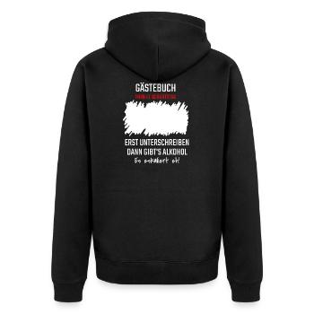 41. Geburtstag Gästeliste Gästebuch 41 Jahre Shirt - Unisex Premium Bio Zip Hoodie - Schwarz - Hinten - Nico (187cm)
