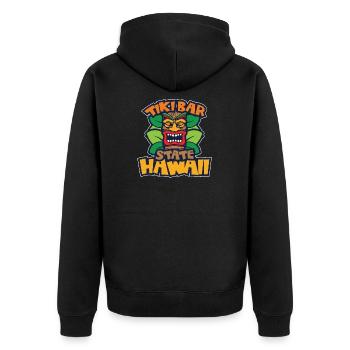 Tiki Bar Hawaii im Sommer - Unisex Premium Bio Zip Hoodie - Schwarz - Hinten - Nico (187cm)