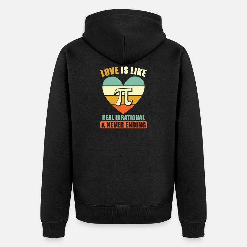 Pi Mathe Spruch - Unisex Premium Bio Zip Hoodie - Schwarz