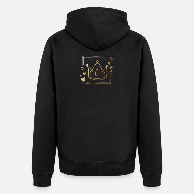 Couronne Lineart - Veste à capuche bio Premium Unisexe - noir