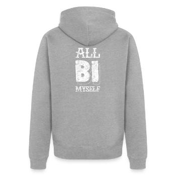 Bisexual LGBT Apparel - Unisex Premium Organic Zip Hoodie - heather grey - Back - Nico (187cm)
