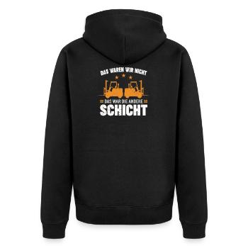 Gabelstapler Staplerfahrer Lagerarbeiter Beruf - Unisex Premium Bio Zip Hoodie - Schwarz - Hinten - Nico (187cm)