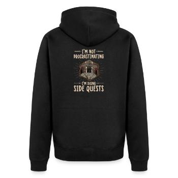 I’m Not Procrastinating I’m Doing Side Quests - Veste à capuche bio Premium Unisexe - noir - Dos - Nico (187cm)