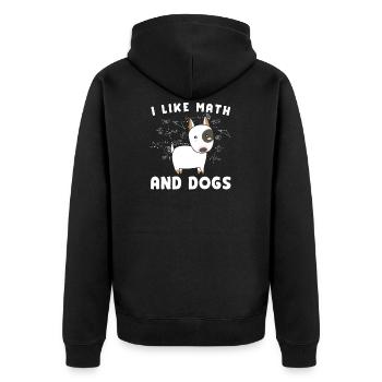 I love math and dogs math - Unisex Premium Organic Zip Hoodie - black - Back - Nico (187cm)