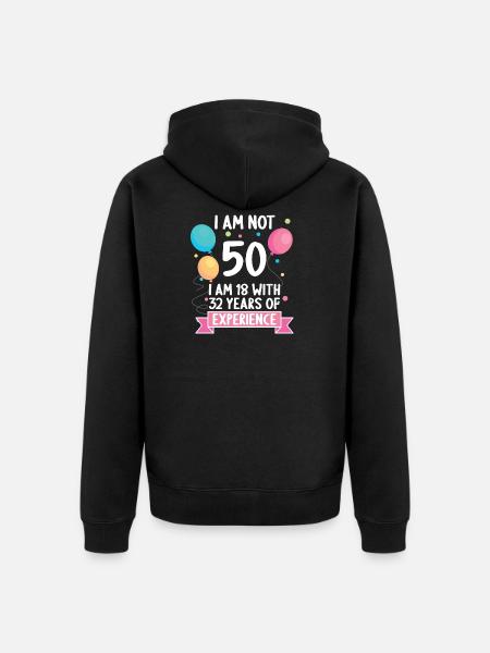 50 Jahre alt 50 Jährige 50 Jähriger 50. Geburtstag - Premium økologisk unisex-hættejakke - sort