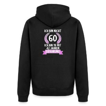 60 Jahre alt 60 Jährige 60 Jähriger 60. Geburtstag - Unisex Premium Bio Zip Hoodie - Schwarz - Hinten - Nico (187cm)