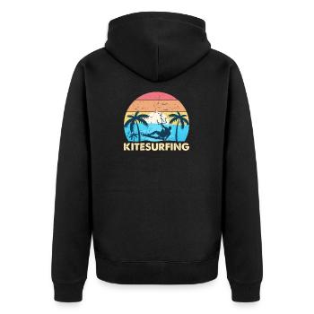 Kite Kiteboarding Kitesurfer cadeau - Veste à capuche bio Premium Unisexe - noir - Dos - Nico (187cm)