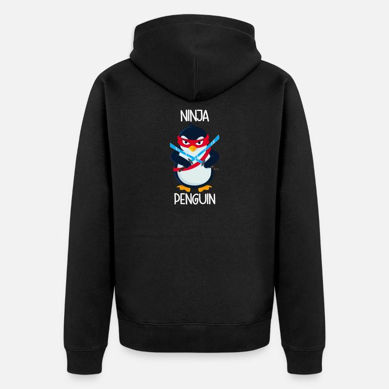 Ninja Penguin - Veste à capuche bio Premium Unisexe - noir