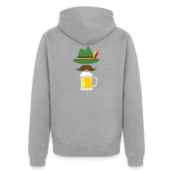 Germany Flag Apparel - Unisex Premium Organic Zip Hoodie - heather grey - Back - Nico (187cm)