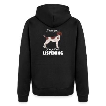 Deutsch Kurzhaar Zeiger Lustig GSP Mama Papa - Unisex Premium Bio Zip Hoodie - Schwarz - Hinten - Nico (187cm)