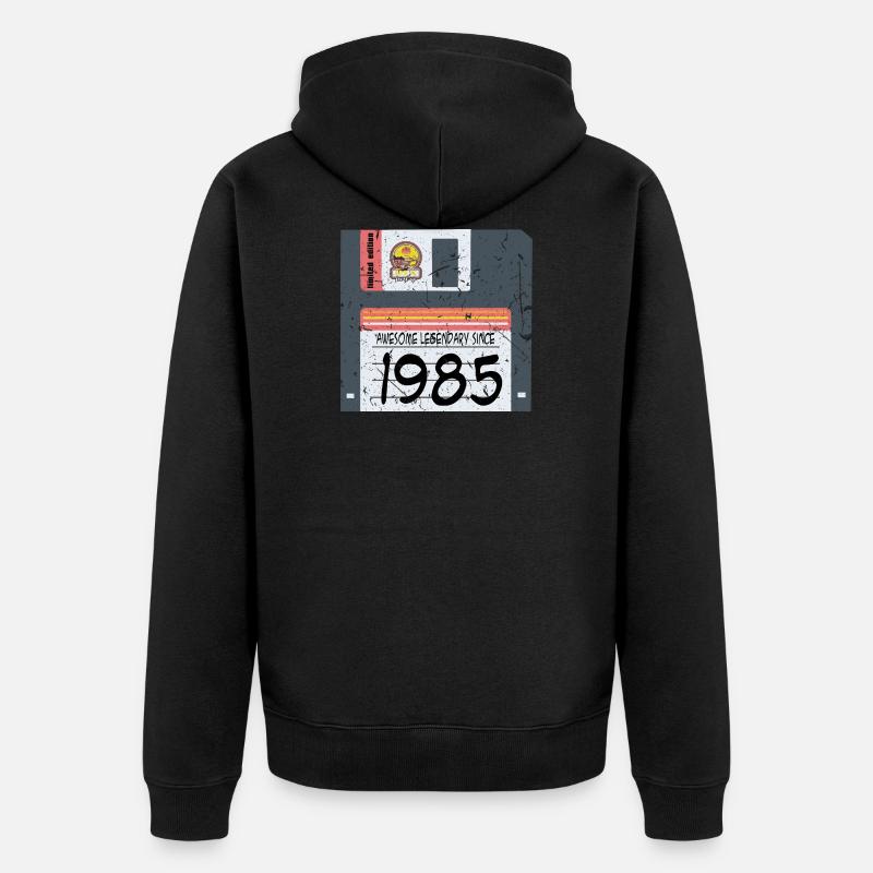 Nerd Geburtstag 1985 - Unisex Premium Bio Zip Hoodie - Schwarz