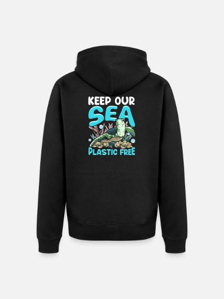 Save The Sea Turtles - Unisex Premium Organic Zip Hoodie - black