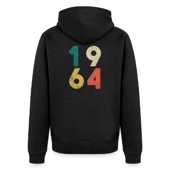 1964 Vintage Geburtstag Retro - Unisex Premium Bio Zip Hoodie - Schwarz - Hinten - Nico (187cm)