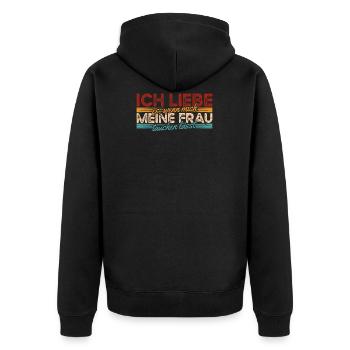 Tauchen Taucher - Unisex Premium Bio Zip Hoodie - Schwarz - Hinten - Nico (187cm)
