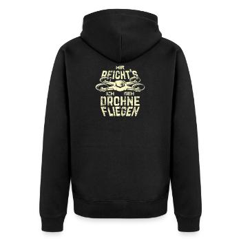 Mir Reicht's Ich Geh Drohne Fliegen Drohnen Pilot - Unisex Premium Bio Zip Hoodie - Schwarz - Hinten - Nico (187cm)