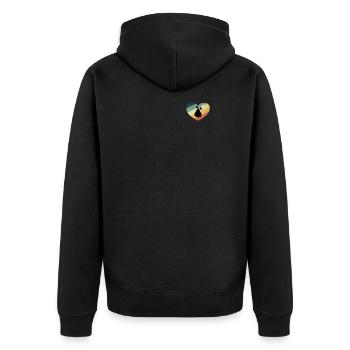 Birne Obst Frucht Birnen Herz Retro Geschenk - Unisex Premium Bio Zip Hoodie - Schwarz - Hinten - Nico (187cm)
