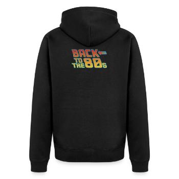 Geburtstag 80er - Unisex Premium Bio Zip Hoodie - Schwarz - Hinten - Nico (187cm)