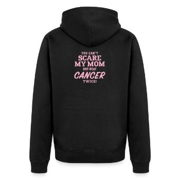 Du kannst mich nicht erschrecken, ich schlage Krebs, Krebs - Unisex Premium Bio Zip Hoodie - Schwarz - Hinten - Nico (187cm)