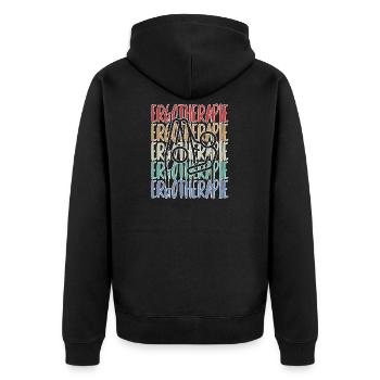 ERGOTHERAPEUTIN ERGOTHERAPIE - Unisex Premium Bio Zip Hoodie - Schwarz - Hinten - Nico (187cm)