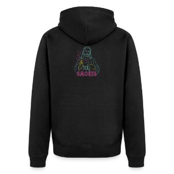 Jesus Heilig raucht Christ - Unisex Premium Bio Zip Hoodie - Schwarz - Hinten - Nico (187cm)