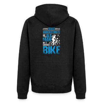 Old man on a Gravel bike - Veste à capuche bio Premium Unisexe - noir - Dos - Nico (187cm)