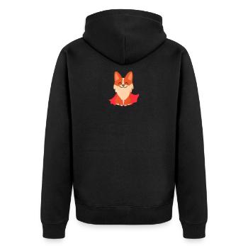 Corgi chien superhéros - Veste à capuche bio Premium Unisexe - noir - Dos - Nico (187cm)