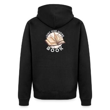 Only one book left - Unisex Premium Organic Zip Hoodie - black - Back - Nico (187cm)